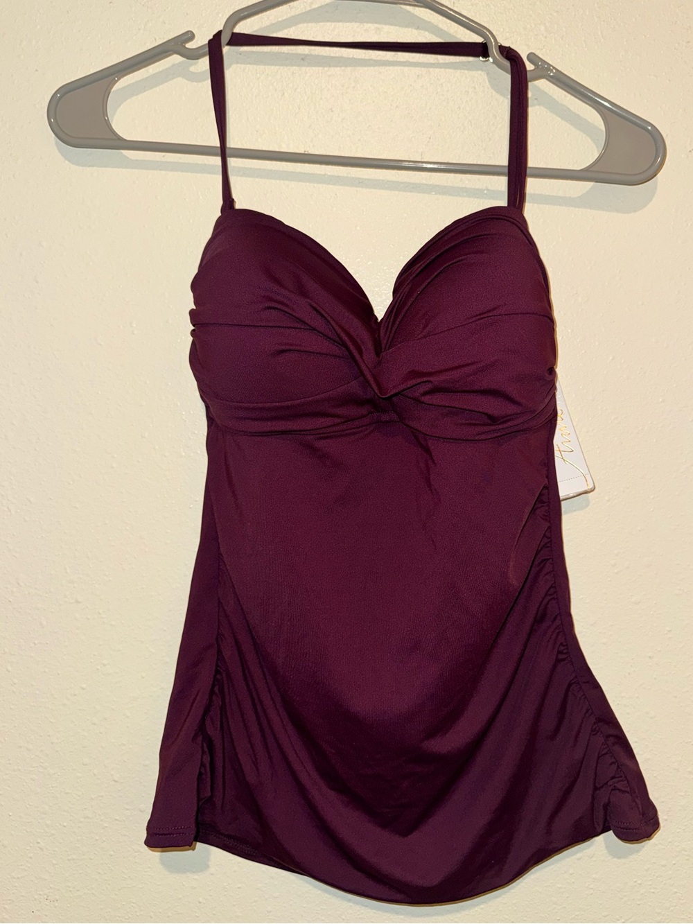 Anne Cole Plum Twist-Front One-Piece Swim Tank
